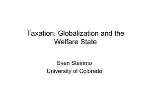 Taxation, Globalization and the Welfare State Sven Steinmo University of Colorado