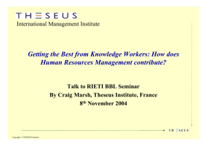 Getting the Best from Knowledge Workers: How does International Management Institute