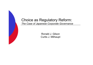 Choice as Regulatory Reform: The Case of Japanese Corporate Governance