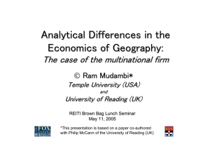 Analytical Differences in the Economics of Geography: 