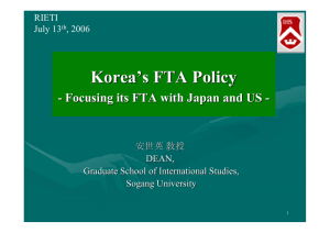 Korea ’ s FTA Policy -