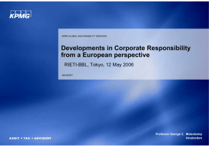 Developments in Corporate Responsibility from a European perspective