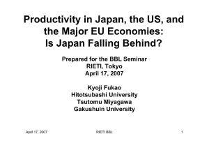 Productivity in Japan, the US, and the Major EU Economies: