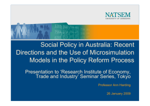 Social Policy in Australia: Recent Directions and the Use of Microsimulation