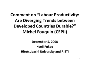 Comment on “Labour Productivity:  Are Diverging Trends between  Developed Countries Durable?” Michel Fouquin (CEPII)