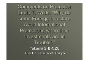 Comments on Professor Louis T. Wells, “ Why do