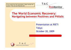 The World Economic Recovery: Navigating between Positives and Pitfalls Presentation at RIETI Tokyo