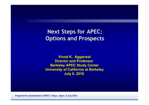 Next Steps for APEC: Options and Prospects