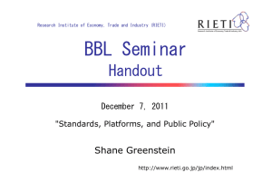 BBL Seminar Handout Shane Greenstein December 7, 2011