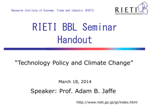 RIETI BBL Seminar Handout “Technology Policy and Climate Change”