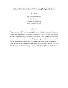 A Linear Transform Scheme for Combining Weights into Scores