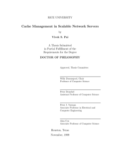 Cache Management in Scalable Network Servers