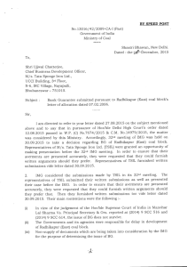 BY SPEED POST No. 13016/42/2009-CA-I (Part) Government of India Ministry of Coal