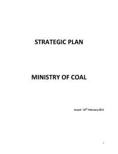   STRATEGIC PLAN  MINISTRY OF COAL  Issued : 10