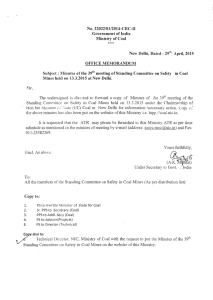 No. 22022/01/2014-CRC-H Government of India Ministry of Coal