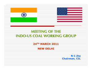 MEETING OF THE INDO-US COAL WORKING GROUP INDO -