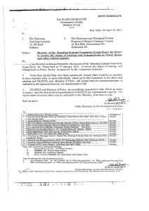 MOST IMMEDIATE File No.23011/61/2012-CPD Government of India Ministry of Coal