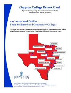 Grayson College Report Card 2013 Institutional Profiles: Texas Medium-Sized Community Colleges
