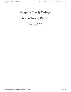 Grayson County College Accountability Report January 2012 Accountability System, January 2012