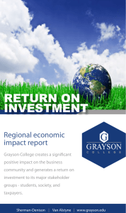 RETURN ON INVESTMENT Regional economic impact report