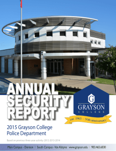 ANNUAL SECURITY REPORT 2015 Grayson College