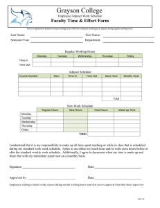 Grayson College Faculty Time &amp; Effort Form Employee/Adjunct Work Schedule