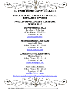 EL PASO COMMUNITY COLLEGE EDUCATION AND CAREER &amp; TECHNICAL EDUCATION DIVISION