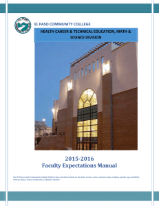 2015‐2016 Faculty	Expectations	Manual EL PASO COMMUNITY COLLLEGE        