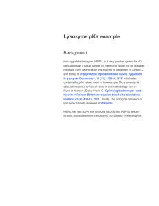 Lysozyme pKa example Background