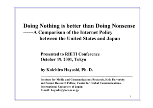 Doing Nothing is better than Doing Nonsense Presented to RIETI Conference