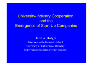 University-Industry Cooperation, and the Emergence of Start-Up Companies David A. Hodges