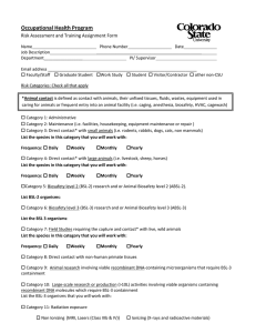Occupational Health Program  Risk Assessment and Training Assignment Form