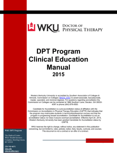 DPT Program Clinical Education Manual 2015