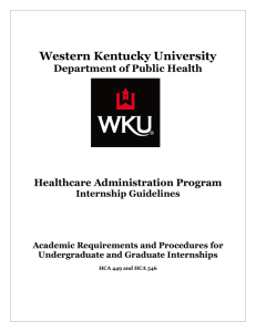 Western Kentucky University Department of Public Health Healthcare Administration Program