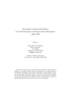 The Impact of Economic Reform 1980–1989
