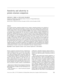 Sensitivity and selectivity in protein structure comparison MICHAEL L. SIERK WILLIAM R. PEARSON