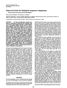 Improved tools for biological sequence comparison WILLIAM R. PEARSON* DAVID J. LIPMANt