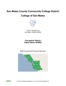 San Mateo County Community College District College of San Mateo Occupation Report: