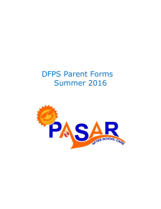 DFPS Parent Forms Summer 2016