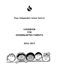 HANDBOOK FOR KINDERGARTEN PARENTS