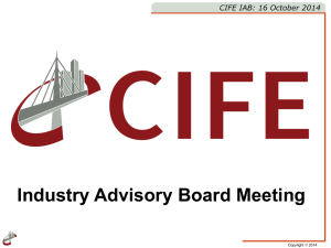 Industry Advisory Board Meeting CIFE IAB: 16 October 2014  2014 Copyright
