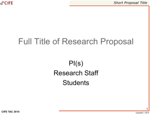 Full Title of Research Proposal PI(s) Research Staff Students