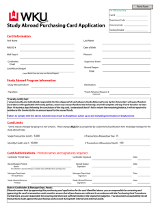Study Abroad Purchasing Card Application Print Form