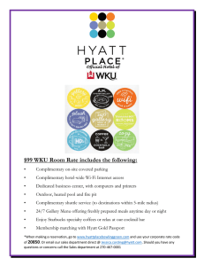 $99 WKU Room Rate includes the following: