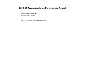 2012-13 Texas Academic Performance Report PLANO ISD 043910 Met Standard