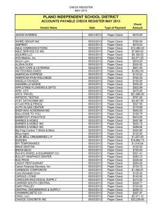 CHECK REGISTER MAY 2013 JASON WARREN 05/01/2013