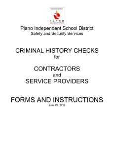 FORMS AND INSTRUCTIONS CRIMINAL HISTORY CHECKS CONTRACTORS SERVICE PROVIDERS