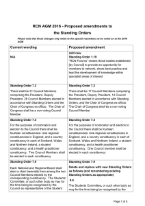 RCN AGM 2016 - Proposed amendments to the Standing Orders Current wording