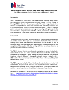 Royal College of Nursing response to the World Health Organisation’s... Level Commission on Health, Employment and Economic Growth