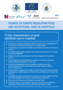 10 Key Characteristics of good nutritional care in hospitals